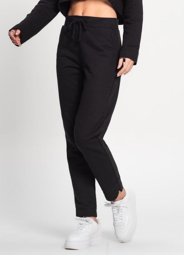 Rovitex - Calça Feminina Moletom Alfaiataria Kohmar Preto