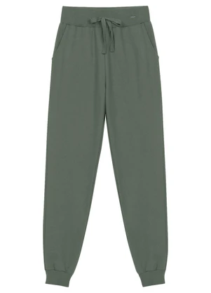 Marialícia - Calça Feminina Moletom com Cordão Verde - MARIALÍCIA