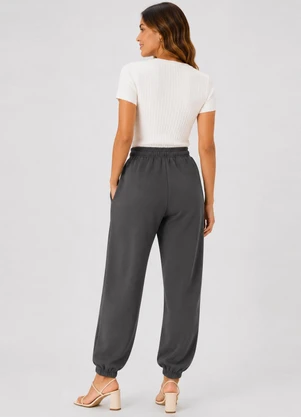 Infinita Cor - Calça Feminina Moletom Peluciado Cinza - INFINITA COR