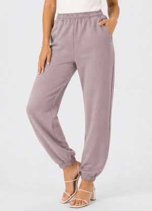 Infinita Cor - Calça Feminina Moletom Peluciado Marrom - INFINITA COR