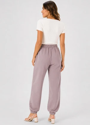 Infinita Cor - Calça Feminina Moletom Peluciado Marrom - INFINITA COR