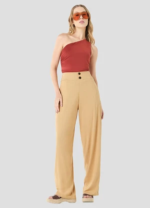 Cereja Rosa - Calça Feminina Viscose com Elastano Amarelo - CEREJA ROSA