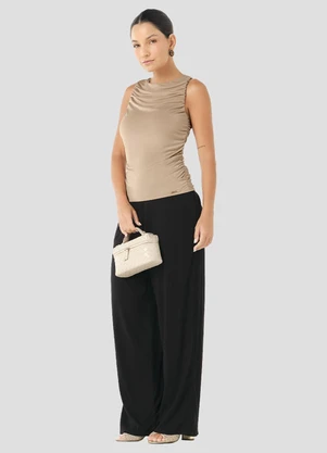 Cereja Rosa - Calça Feminina Viscose com Elastano Preto - CEREJA ROSA