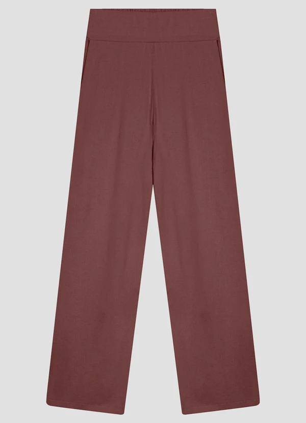 Cereja Rosa - Calça Feminina Viscose Linho Marrom
