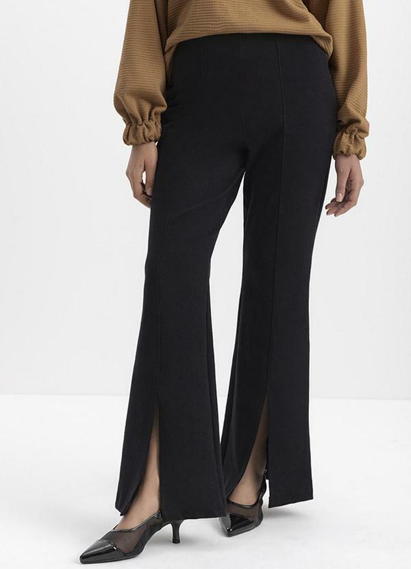 Essendi - Calça Flare Feminina Alfaiataria Preto