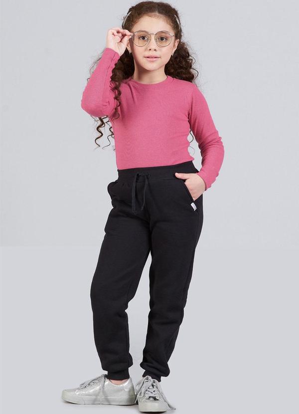 Soft Bonni - Calça Infantil Menina Moletom com Punho Preto 2