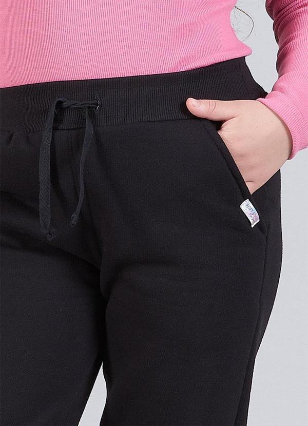 Soft Bonni - Calça Infantil Menina Moletom com Punho Preto 3