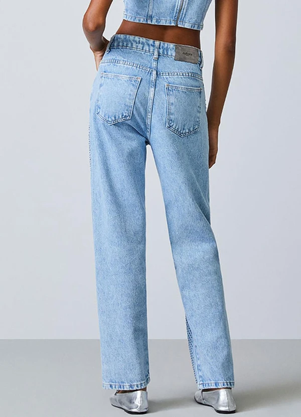 Authoria - Calça Jeans Azul com Strass Azul 2