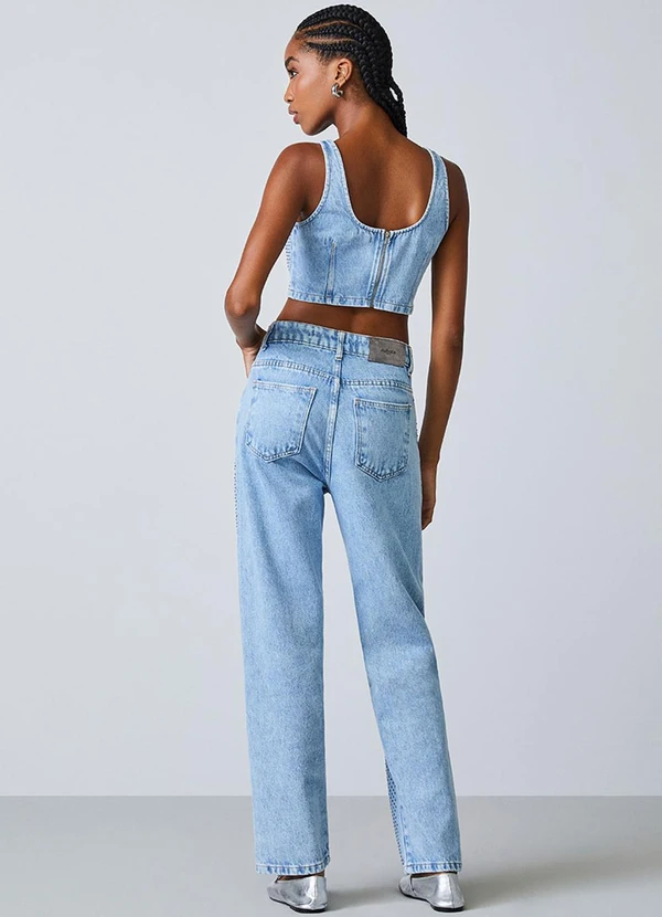 Authoria - Calça Jeans Azul com Strass Azul 4