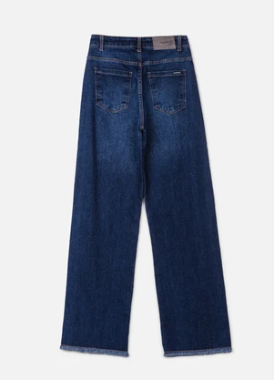 Authoria - Calça Jeans Azul Escuro Wide Leg Azul - AUTHORIA
