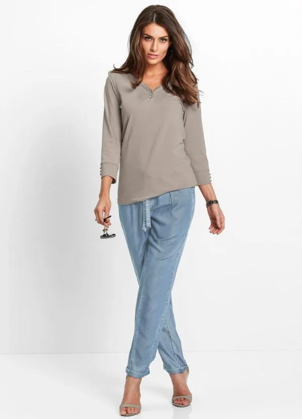 bonprix - Calça Jeans Comfort Azul Claro 4