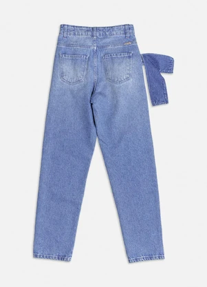 Authoria - Calça Jeans Reta com Laço Azul - AUTHORIA