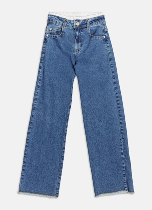 Authoria - Calça Jeans Straight com Cós Boxer  Azul - AUTHORIA