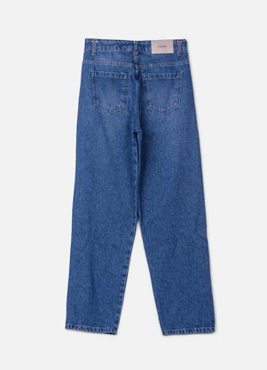 Authoria - Calça Jeans Straight com Pedraria Azul - AUTHORIA