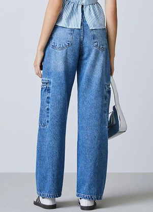 Authoria - Calça Jeans Wide Azul Azul - AUTHORIA