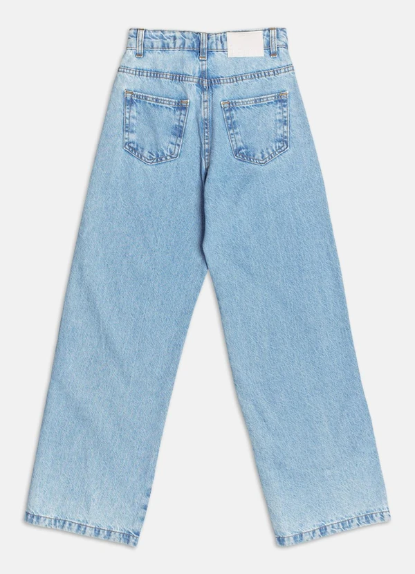 Authoria - Calça Jeans Wide com Strass de Coração Azul 2