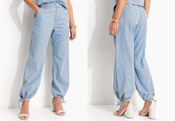 Cala Jogger Azul Claro em Jeans Leve