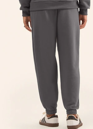 Rovitex - Calça Jogger Básica Moletom Peluciado Cinza - ROVITEX
