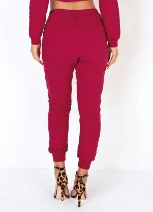 Moda Pop - Calça Jogger Cereja com Bolsos Funcionais - MODA POP