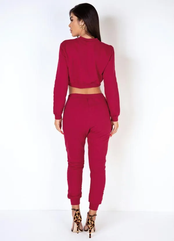 Moda Pop - Calça Jogger Cereja com Bolsos Funcionais 4