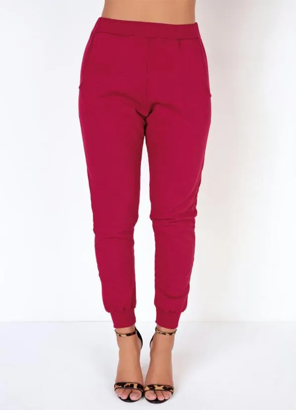 Moda Pop - Calça Jogger Cereja com Bolsos Funcionais 5