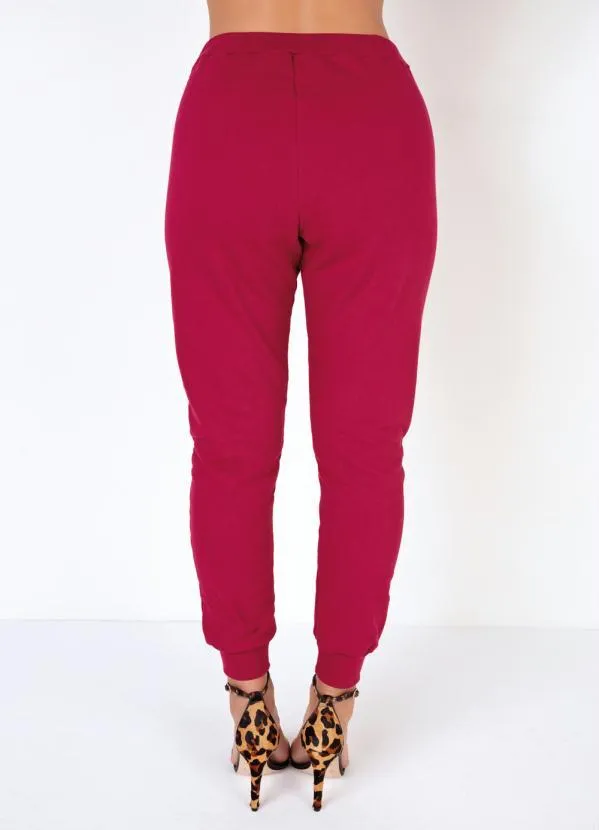 Moda Pop - Calça Jogger Cereja com Bolsos Funcionais 7