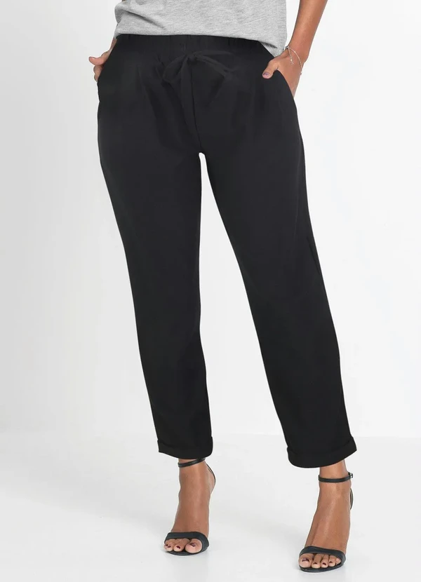 bonprix - Calca Jogger com Bolsos Preta