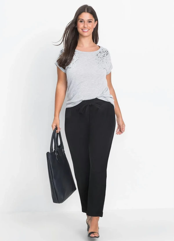 bonprix - Calca Jogger com Bolsos Preta 2