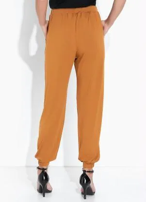 bonprix - Calça Jogger com Elástico na Cintura Caramelo - BONPRIX