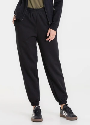 Rovitex - Calça Jogger em Moletom Peluciado Preto - ROVITEX