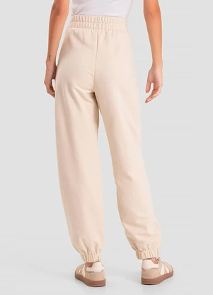 Dianna - Calça Jogger em Moletom Penteado Bege - DIANNA