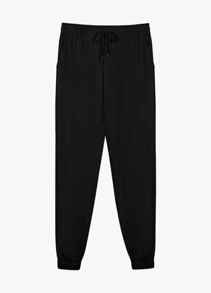 Cereja Rosa - Calça Jogger Feminina com Bolsos Preto - CEREJA ROSA