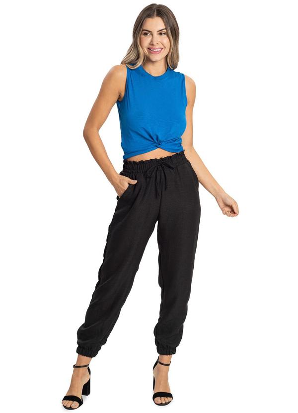 Rovitex - Calça Jogger Feminina com Punho Preto 3