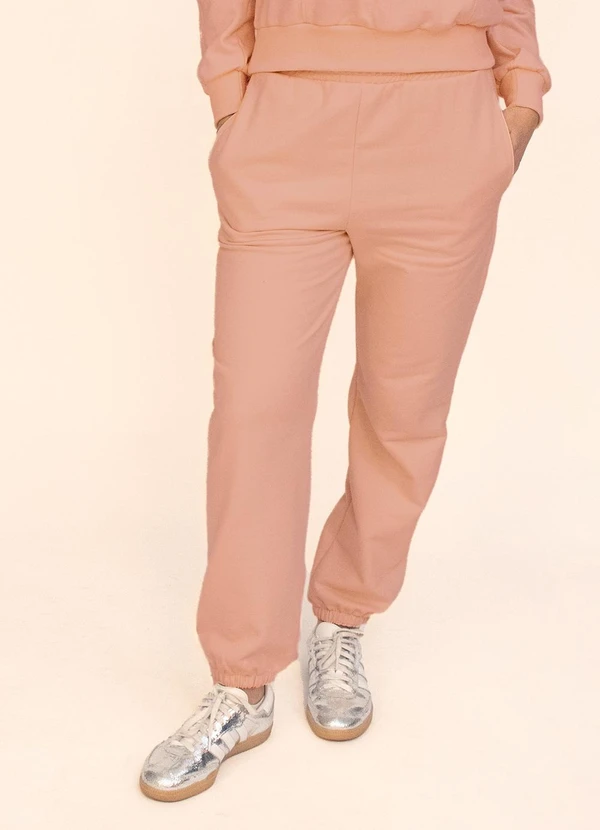Briard - Calça Jogger Feminina com Punhos Rosa