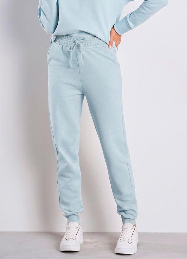 Meu Jeans - Calça Jogger Kally Moletom Azul Bebê