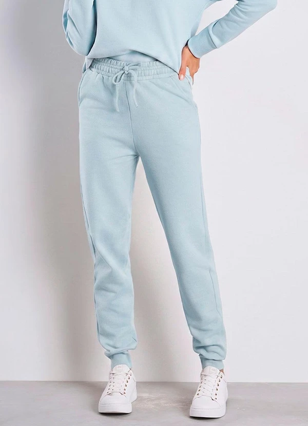 Meu Jeans - Calça Jogger Kally Moletom Azul Bebê