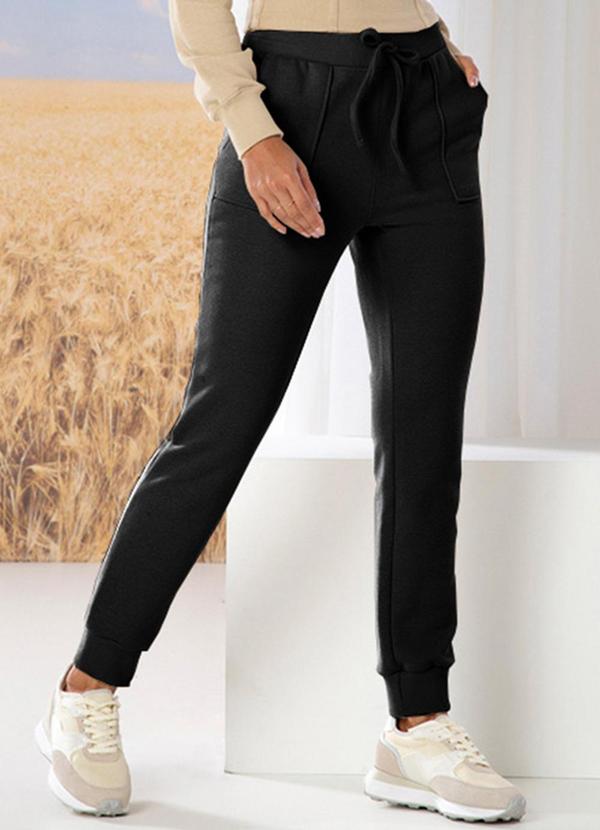 Use Modo - Calca Jogger Moletom Preto 1