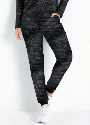 Moda Pop - Calça Jogger Preta com Bolsos - MODA POP