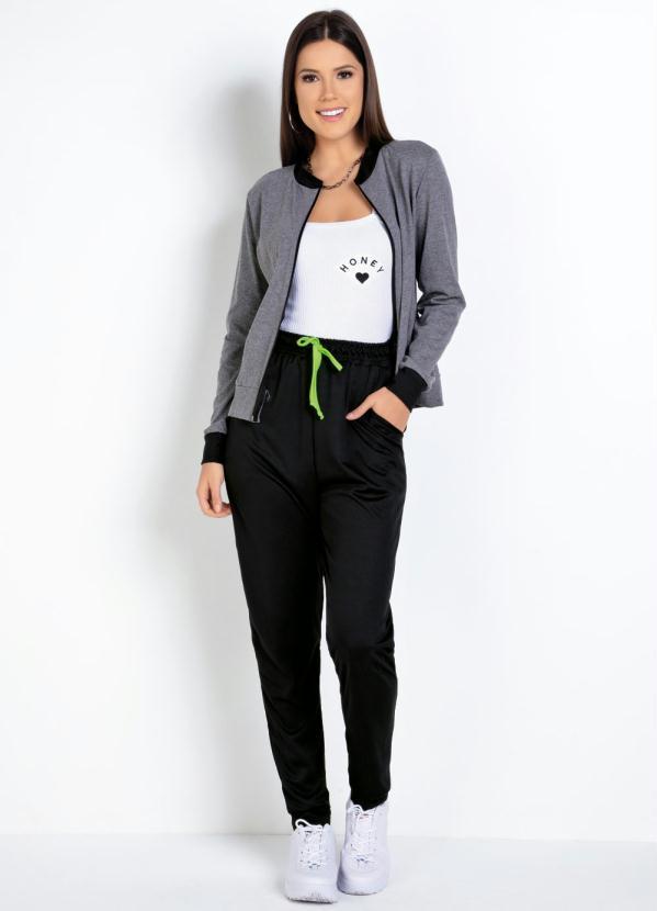 Outlet - Calça Jogger Preta com Cordão Neon 3