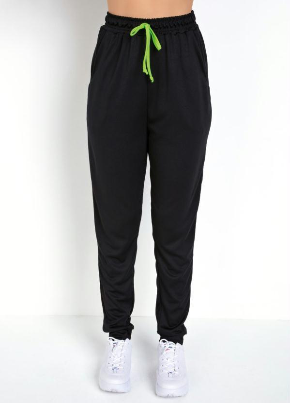 Outlet - Calça Jogger Preta com Cordão Neon 6