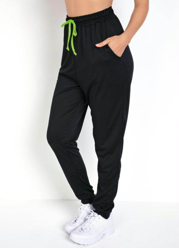 Outlet - Calça Jogger Preta com Cordão Neon 8