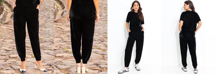 Cala Jogger Preta em Veludo