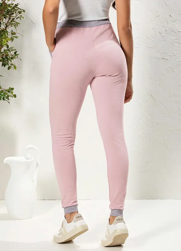 Moda Pop - Calça Jogger Rosê com Bolsos Funcionais 2