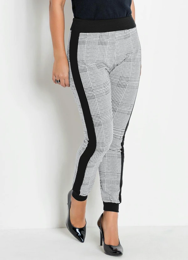 Moda Pop - Calça Jogger Xadrez com Faixa nas Laterais 3