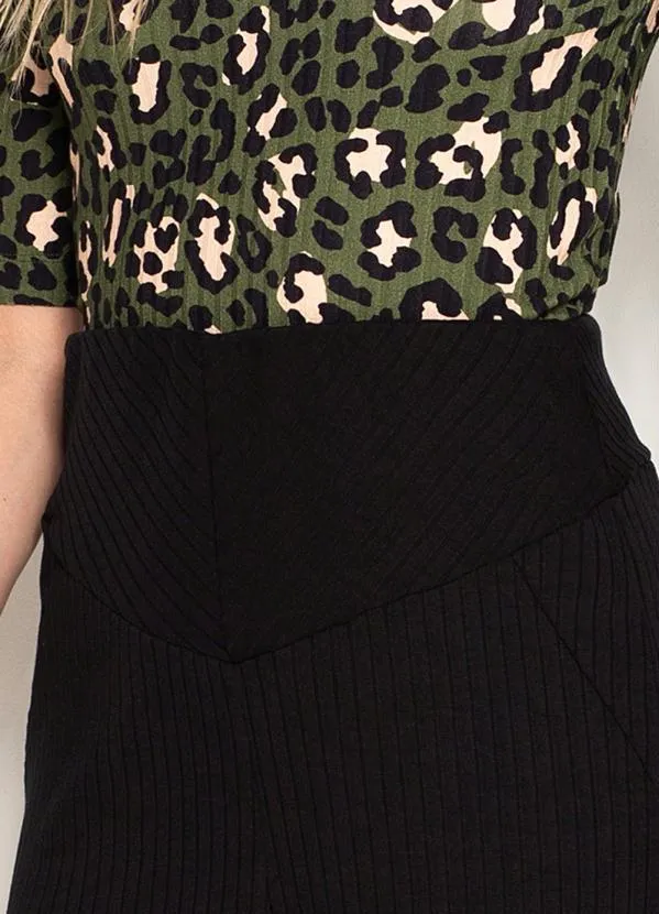 Maria Filó - Calça Jogging Canelada Mix de Listras Preta 6