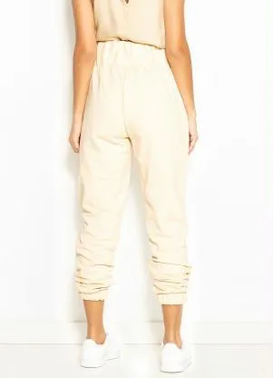 Colcci - Calça Jogging de Moletom Bege - COLCCI