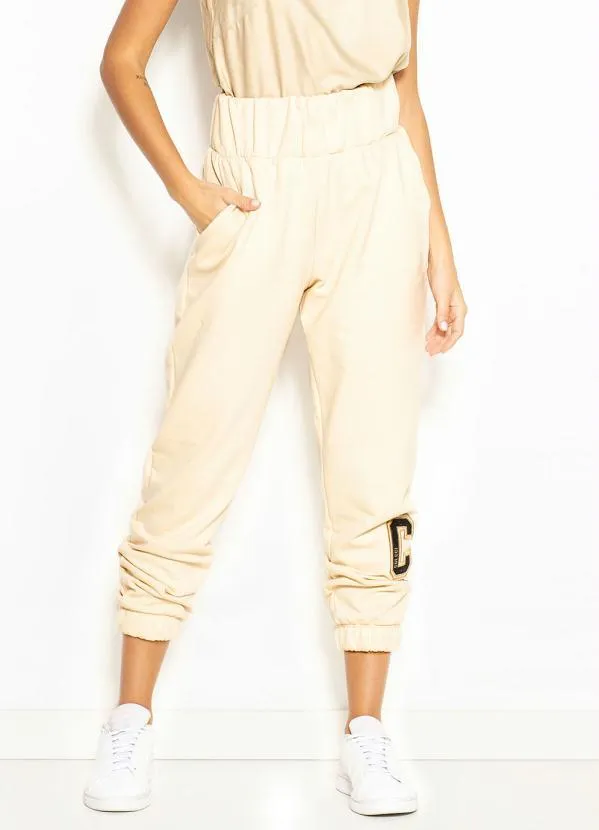 Colcci - Calça Jogging de Moletom Bege