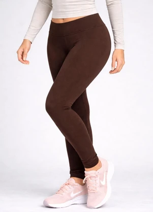 Vida Costeira - Calça Legging Térmica Flanelada Marrom - VIDA COSTEIRA
