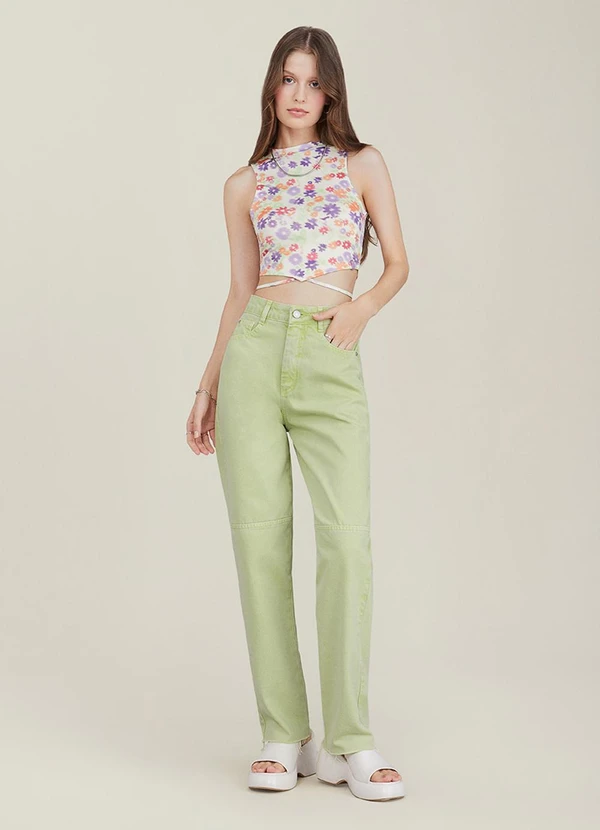 Authoria - Calça Lima de Sarja Verde Limão 3