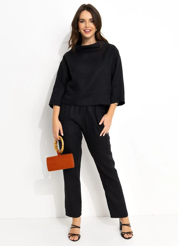 Souq - Calça Linho Preto 10